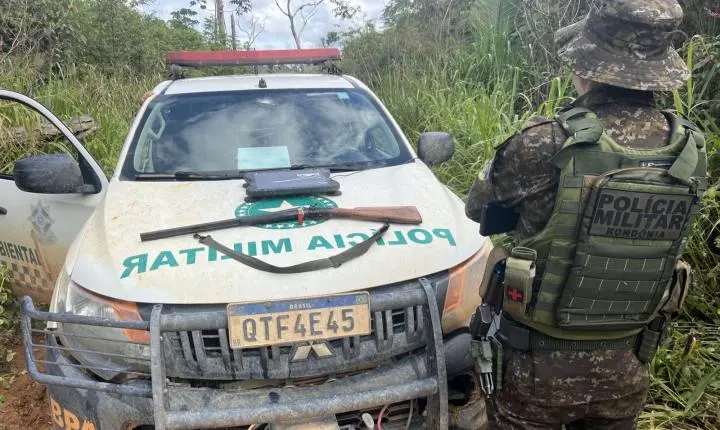 Ação conjunta apreende arma de fogo e motocicleta em unidade de conservação em Machadinho d’Oeste