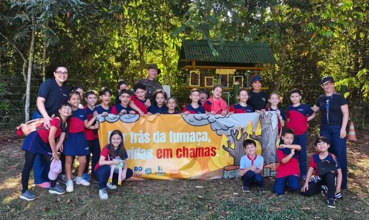 Polícia Ambiental promove atividade de educação ambiental com estudantes em Vilhena