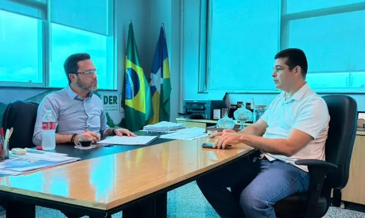 Reunião entre Adalto de Bandeirantes e diretor do DER/RO foca na recuperação de estradas rurais em Porto Velho